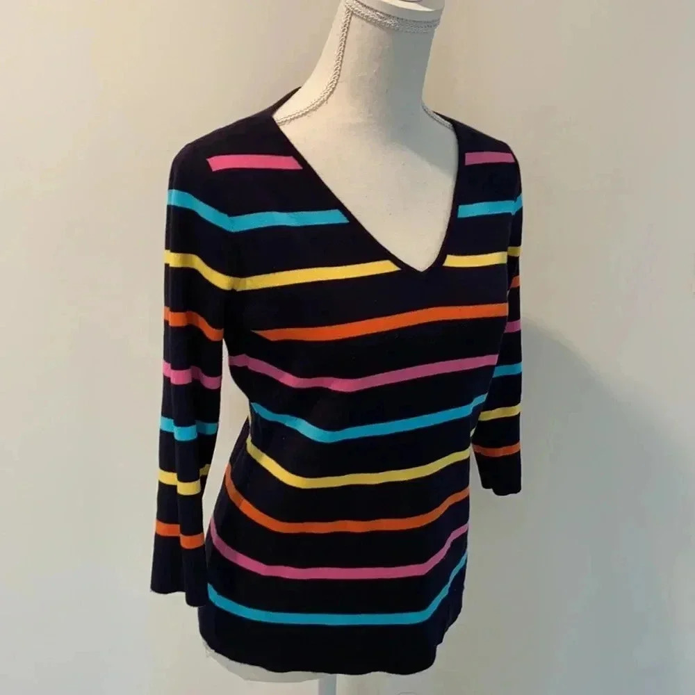 Evolution by Cyrus Black Striped Sweater - Picture 2 of 8